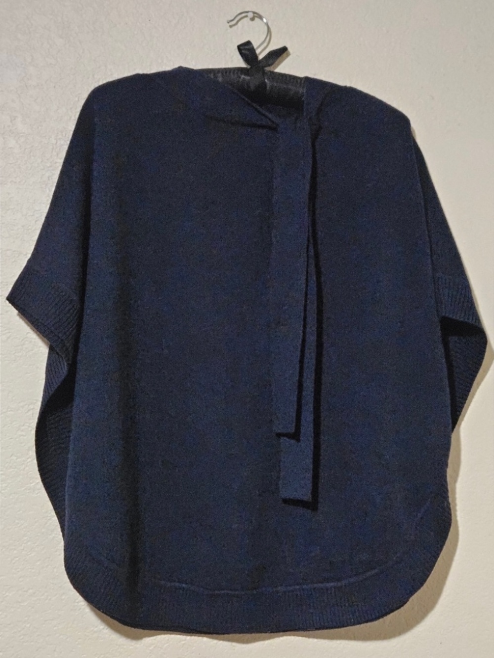 Worn Once Talbots Tie Neck Navy Poncho XS